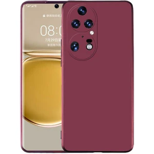 Huawei P50 Pro Kılıf Mat Lüx Kamera Korumalı Premier Mat Silikon Mürdüm
