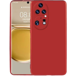 Huawei P50 Pro Kılıf Mat Lüx Kamera Korumalı Premier Mat Silikon Kırmızı