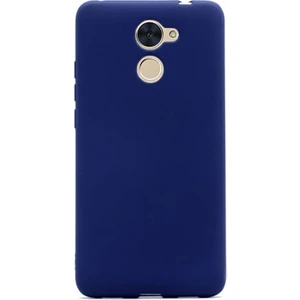 Huawei Y7 Kılıf Premier Silikon Kılıf+Nano Glass Lacivert