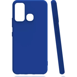 Infinix Hot 9 Kılıf Renkli Korumalı Premier Mat Silikon Mavi