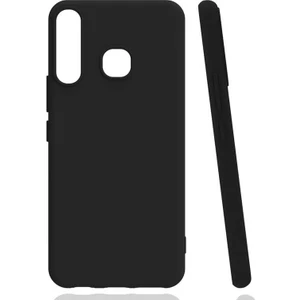 Infinix Hot 8 Kılıf Renkli Korumalı Premier Mat Silikon Siyah
