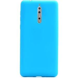 Nokia 8 Kılıf Premier Silikon Kılıf Mat Silikon Kılıf Mavi