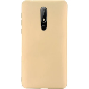 Nokia 7.1 Kılıf Kılıf Premier Silikon Koruma+Nano Glass Gold