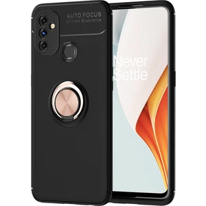 Kny One Plus Nord 100 Kılıf Yüzüklü Manyetik Ravel Silikon