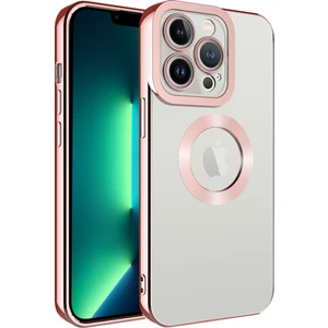 Kny Apple Iphone 13 Pro Max Kılıf Renkli Kenarlı Parlak Logosu Açık Omega Silikon