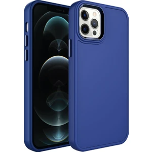 Kny Apple Iphone 12 Pro Max Kılıf Metal Çerçeveli Mat Sert Botox Kapak