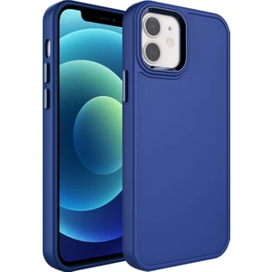 Kny Apple Iphone 12 Kılıf Metal Çerçeveli Mat Sert Botox Kapak