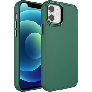 Kny Apple Iphone 12 Kılıf Metal Çerçeveli Mat Sert Botox Kapak