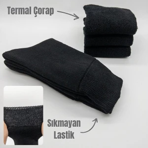 Ciho Socks Premium Termal 6 Çift Kadın Sıkmayan Lastikli Kışlık Çorap