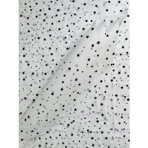 Tuğset Etiket Siyah Yıldız Desenli Pelur Kağıdı / Beyaz Pelur 50 x 70 cm 10'lu
