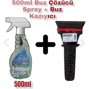Buz Çözücü Sprey 500 ml + Buz Kazıyıcı Buz Kırıcı 2 Li Set