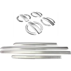 Aktif Oto Krom Fiat Doblo Yan Kapı Çıtası + Kapı Kolu Set Krom 4 Kapı 2000 - 2006