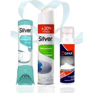 Ayakkabı Bakım Seti - Dopar Kumaş Deri Spor Ayakkabı Boyası + Silver Ayakkabı Deodorantı & Silver Su Itici Sprey