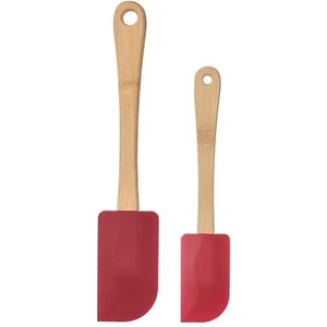 IKEA 2 Li Bambu Spatula Meridyendukkan Kırmızı-Beyaz Pratik Mutfak Gereçleri