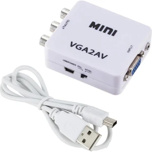 5004 VGA To Av 3rca 1080P Video Çevirici Dönüştürücü Adaptör 3.5mm Destekli