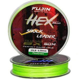 Hex Braid 8x 50MT Fluo Green Pe Ip Shock Leader 0.20MM 25LB