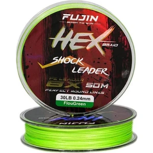 Hex Braid 8x 50MT Fluo Green Pe Ip Shock Leader 0.24MM 30LB