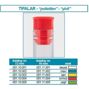 051.11.001 Tüp Tıpası - Flanj - 15/16 mm Tupler Için - Şeffaf (100 Adet)