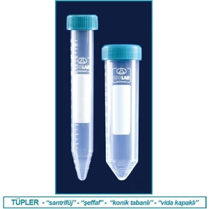 078.02.007 Tüp  Santrfüj  P.p  Vidalı Kapaklı  15 ml  Dna/rna Free  Steril 50 Adet