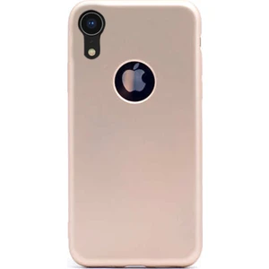 Apple iPhone Xr Kılıf Premier Esnek Lüx Silikon+Nano Glass Gold