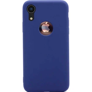 Apple iPhone Xr Kılıf Premier Esnek Lüx Silikon+Nano Glass Lacivert