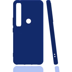 Infinix Hot 8 Kılıf Korumalı Premier Mat Silikon Mavi