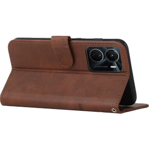 ZH Store Vivo Y16 / Y02S Için Dikiş Buzağı Pu Kılıfı (Yurt Dışından)