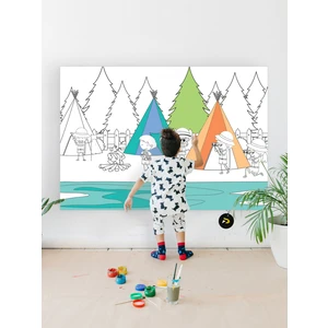 Kamp Hayatı Eğitici Dev Boyama Kağıdı, Çocuklar Için Aktivite Boyama Rulosu (90X130CM)