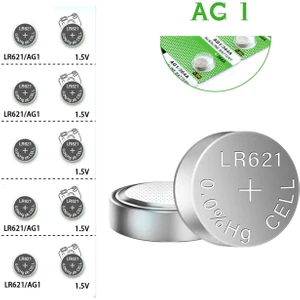 Ata Elektronik Ag1 LR621 Alkalin Saat Pili 10'lu Paket Kol Saati Pili Ag 1 LR621 Düğme Pil 1.5 Volt LR621 Ag1 SR621SW 364 LR60 164  Onlu Paket