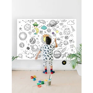Galaksi, Uzay, Gezegenler Eğitici Dev Boyama Kağıdı, Çocuklar Için Aktivite Boyama Rulosu (90X130CM)