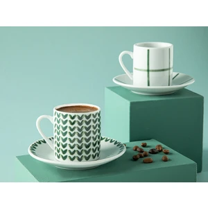 English Home Leno Porselen 2'li Kahve Fincan Takımı 80 ml Yeşil