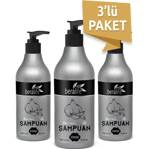 3'Lü Sarımsak Özlü Şampuan (500ml X 3 Adet)