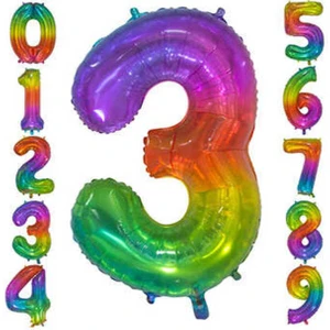 Hediye Ofisi Rainbow Konsept Balon 3 Rakam Balon 1 Metre Büyük Boy