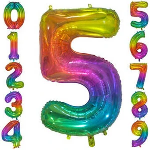 Hediye Ofisi Rainbow Konsept Balon 5 Rakam Balon 1 Metre Büyük Boy