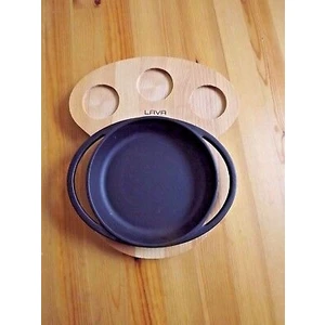 Ahşap Altlıklı Döküm Demir Yuvarlak Tava Çap (Ø) 16 cm