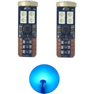 T10 LED Park Ampulü 12SMD W5W Canbus Buz Mavi