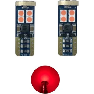 T10 LED Park Ampulü 12SMD W5W Canbus Kırmızı