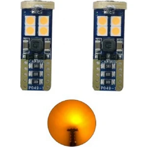 T10 LED Park Ampulü 12SMD W5W Canbus Turuncu