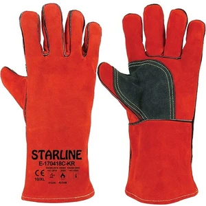 E-170418C-KR Kırmızı Avuç Içi Takviyeli Deri Eldiven