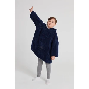 Çocuk Oversize Giyilebilir Battaniye Tek Beden Çok Rahat 12 Yaş Altı Unisex Hoodie Peluş Kapüşonlu Sweatshirt