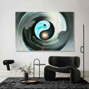 SML Tablo Ying Yang Hava Su Denge Kanvas Tablo