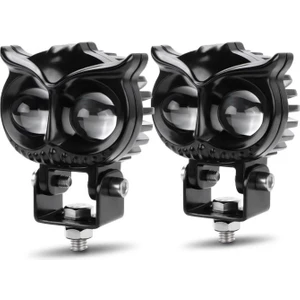 Mısırlı Grup 2.5 Inç Motosiklet Far LED Spot Beyaz Sarı Sürüş Lambası Iki Renk Baykuş Farlar 12V-20V