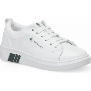 Kadın Beyaz Yeşil Günlük Sneaker Spor Ayakkabı Suni Deri Düz Taban Bağcıklı