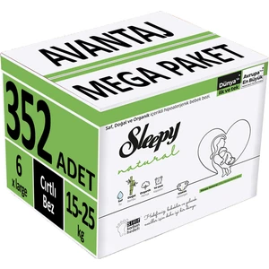 Bebek Bezi Natural Beden:6 (15-25KG) x Large 352 Adet Avantaj Mega Pk