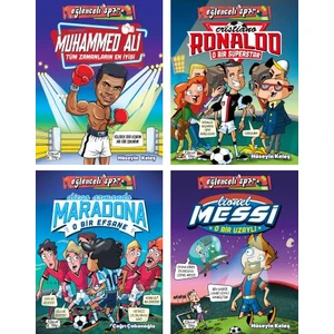 Eğlenceli Spor 4 Kitap Set - Muhammed Ali - Ronaldo - Maradona - Messi