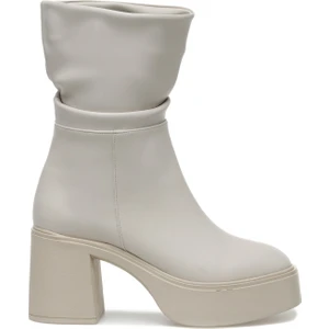 Mela 2pr Bej Kadın Topuklu Çizme