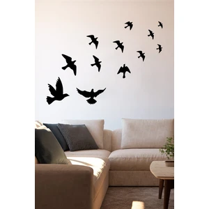 Kuş Sürüsü Uçuşan Kuşlar Serisi Duvar Duvar Sticker Yapıştırma - Siyah