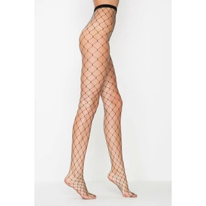 Kadın Siyah Büyük File Fileli Külotlu Çorap