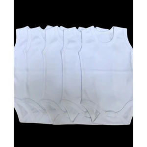 Özdemirli Bebe Askılı Basic Bisiklet Yaka Atlet Çıtçıtlı Badi 5li Paket Beyaz Renk 0-48 Ay
