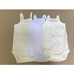 Ip Askılı Yakası Fistolu (Dantelli) Çıtçıtlı Badi 3'lü Paket 3-48 Ay Arası